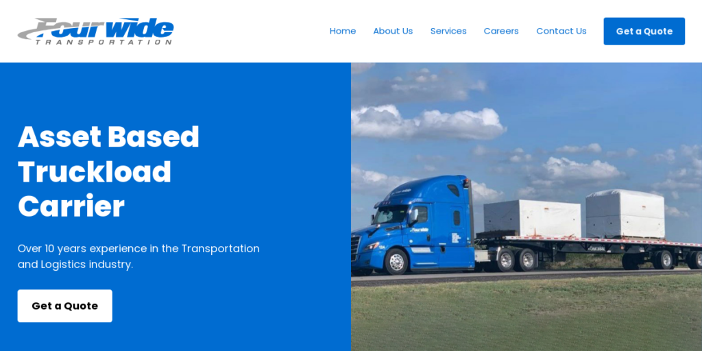 Trucking Company Website Design 5 Four Wide