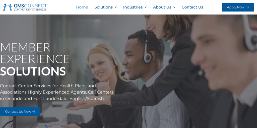 Call Center Website Designs 2 GMS Connect