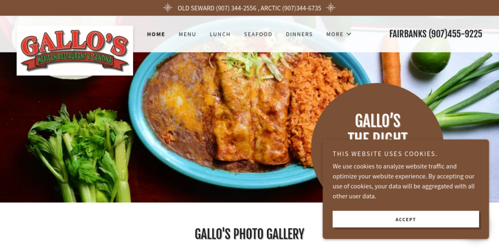 Mexican restaurant Website Design 18 Gallos AK