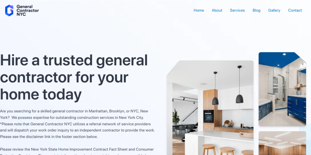 General Contractor Website Design 36 General Contractor NYC