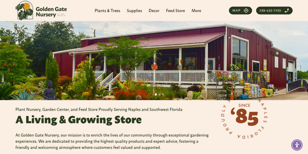 Garden Center Website Design 32 Golden Gate Nursery