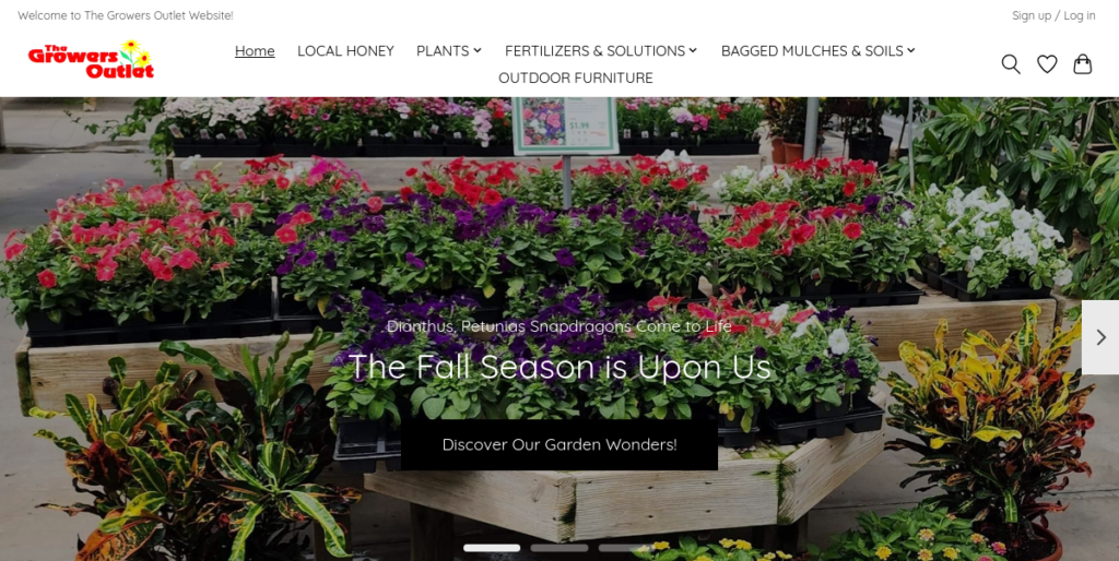 Plant Nursery Website Design 7 Growers Outlet in willis