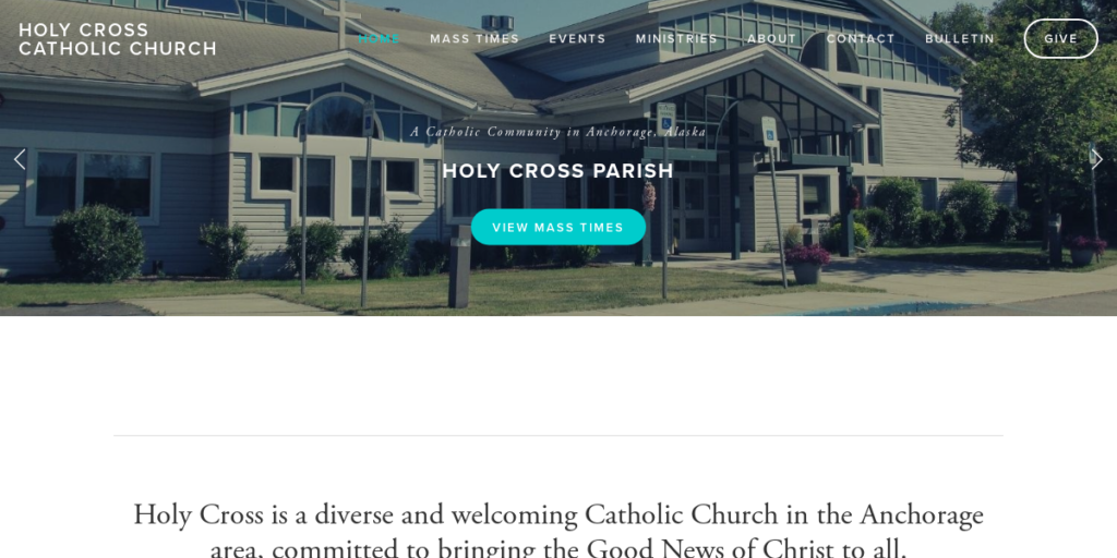 Catholic Church Website Design 11 Holy Cross Alaska