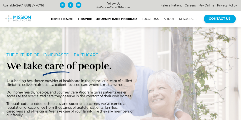 Hospice Website Design 30 Home With Mission