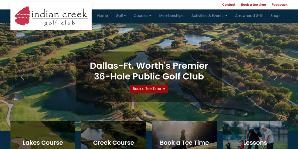 Golf Course Website Design 25 Indian Creek Golf Club