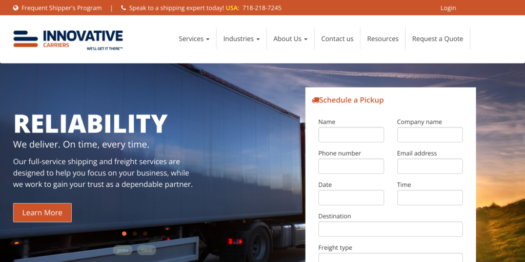 Trucking Company Website Design 28 Innovative Carriers