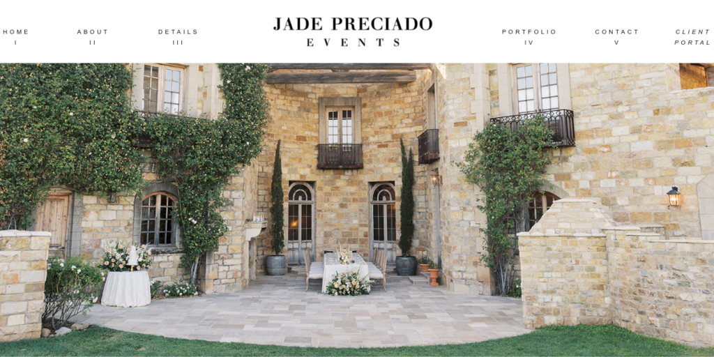 Wedding Planner Website Design 1 Jade Preciado Events