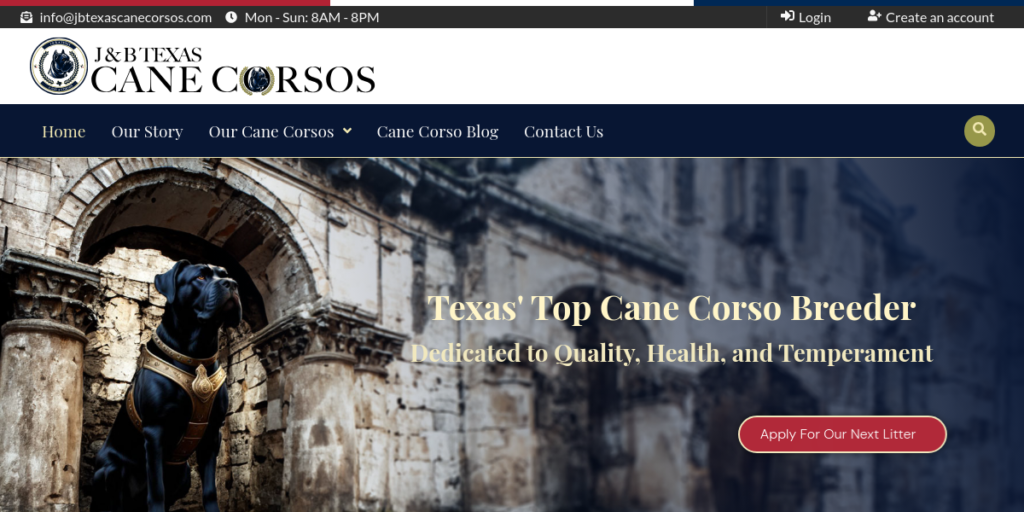 Dog Breeder Website Design 24 Jbtexas Cane Corsos