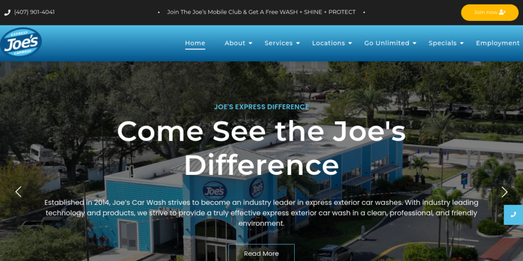 Car Wash Website Design 30 Joes Car Washes