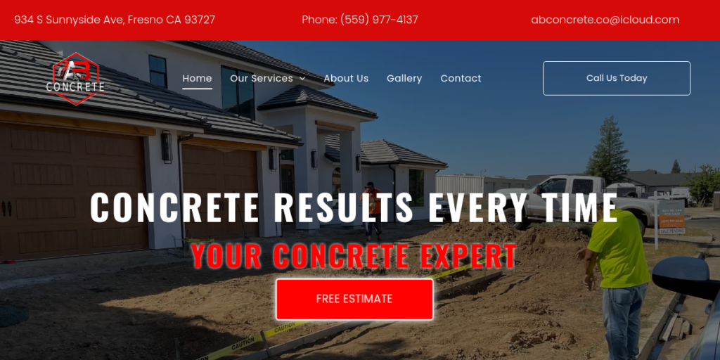 Concrete Contractor Website Design 1 LdxAzQ7n Ab Concrete Fresno