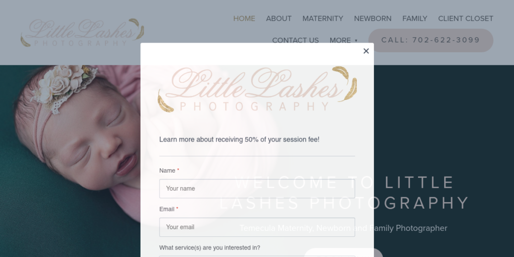 Newborn Photography Website Design 5 Little Lashes Photography