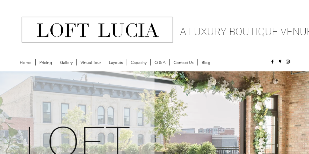 Wedding Venues Website Design 17 Loft Lucia