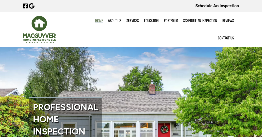 Home inspector Website Design 34 Macguyver Home Services