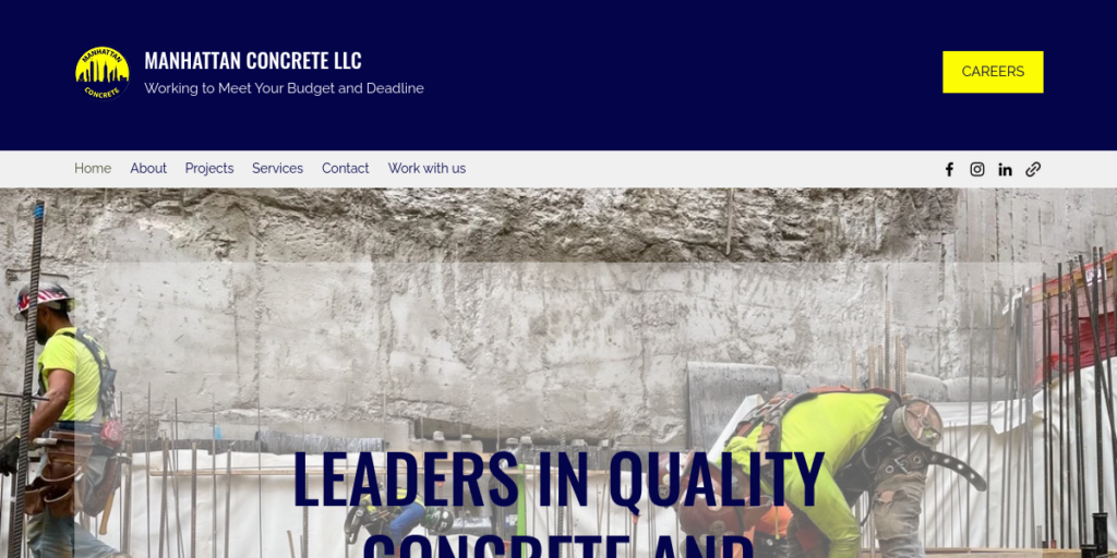 Concrete Contractor Website Design 39 Manhattan Concrete