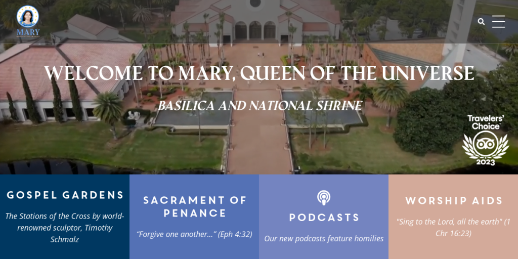 Catholic Church Website Design 1 Mary Queen of the Universe