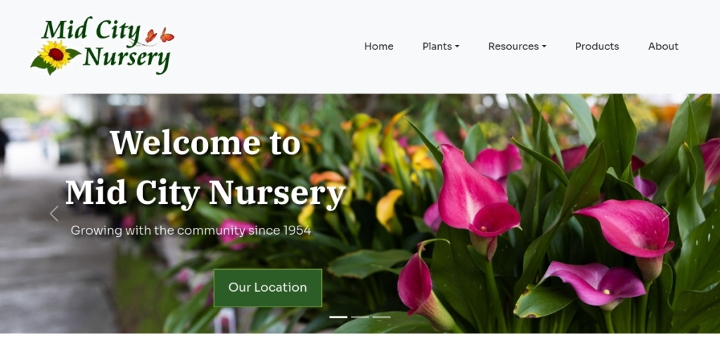 Garden Center Website Design 6 Mid City Nursery