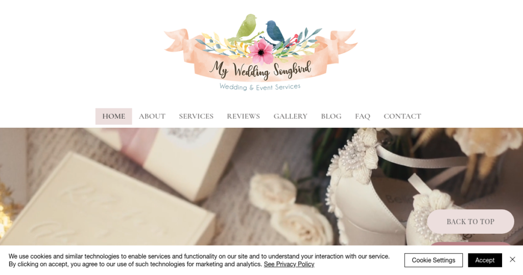 Wedding Planner Website Design 24 My Wedding Song Bird