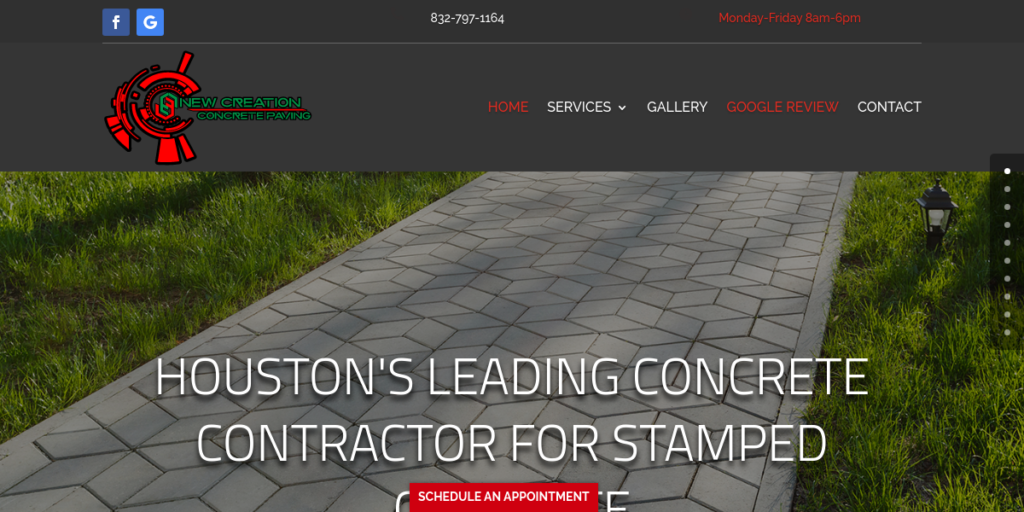 Driveway Contractor Website Design 6 New Creation Concrete Paving