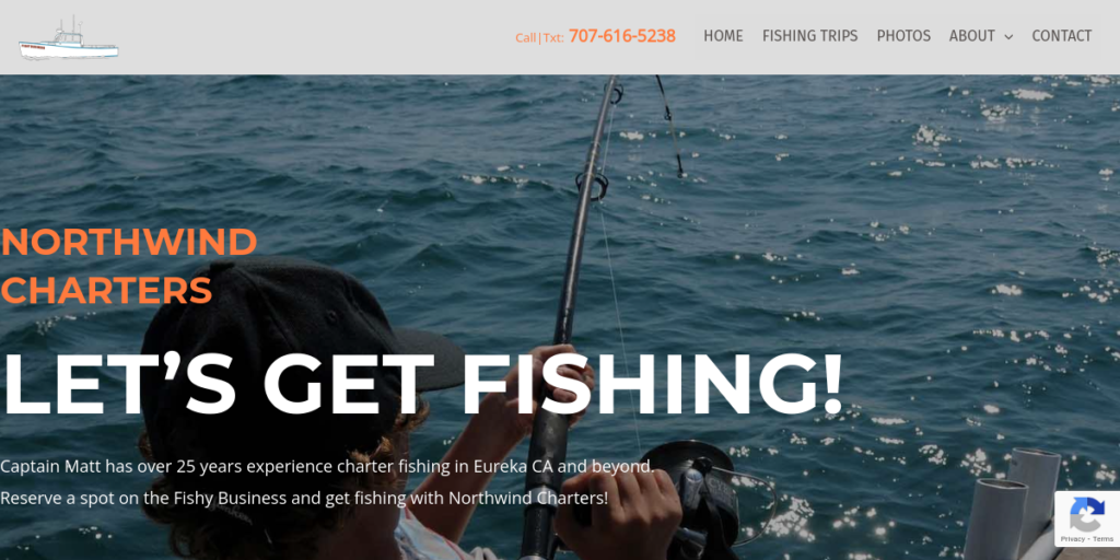 Fishing Charter Web Design 21 North Wind Charters