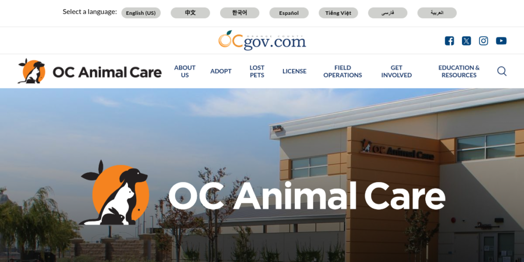 Animal Shelter Website Design 12 OC Pet info