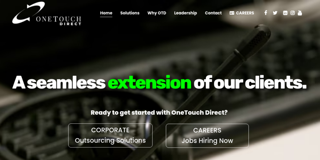Call Center Website Designs 5 One Touch Direct