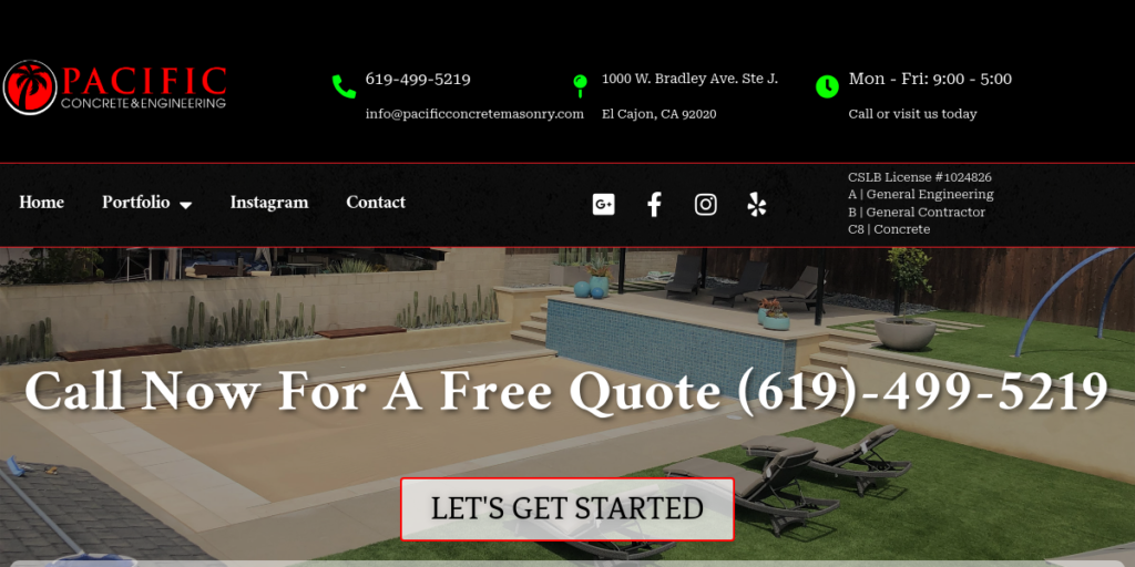 Concrete Contractor Website Design 6 Pacific Concrete Masonry