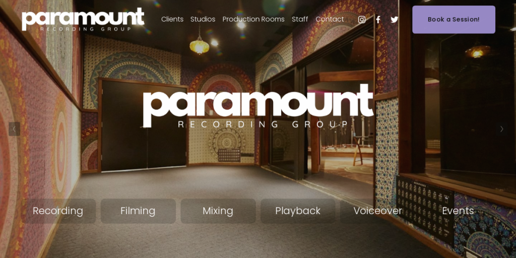Recording Studio Website Design 18 Paramount Recording