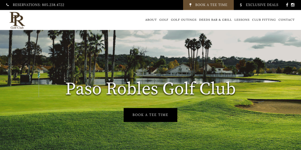 Golf Course Website Design 6 Paso Robles Golf Club