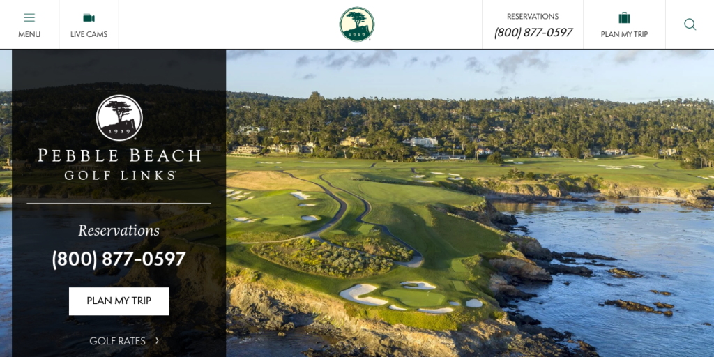 Golf Course Website Design 13 Pebble Beach