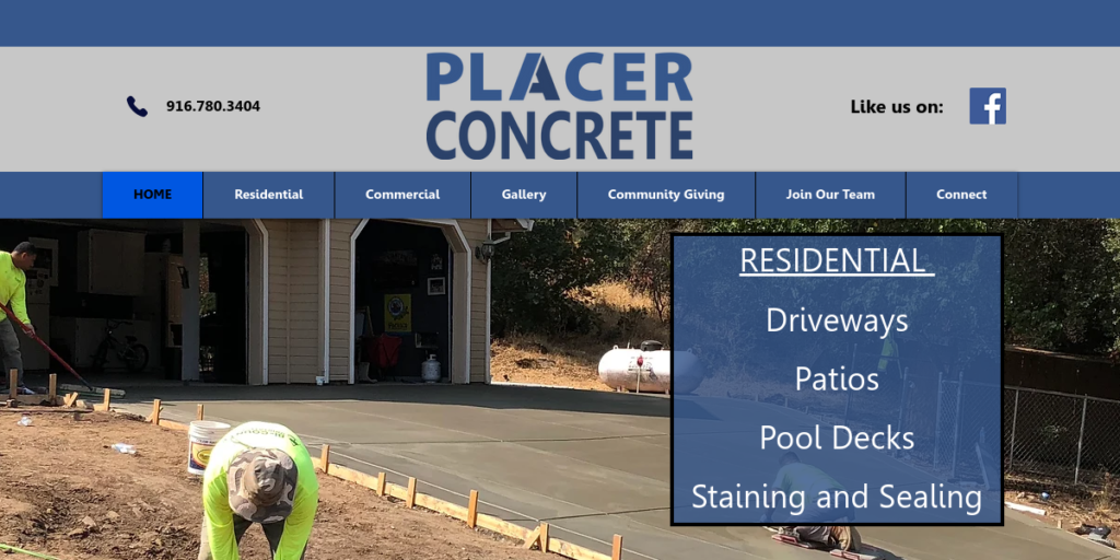 Concrete Contractor Website Design 12 Placer Services