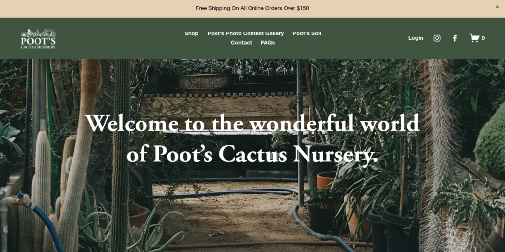 Plant Nursery Website Design 33 Poots Cactus Nursery