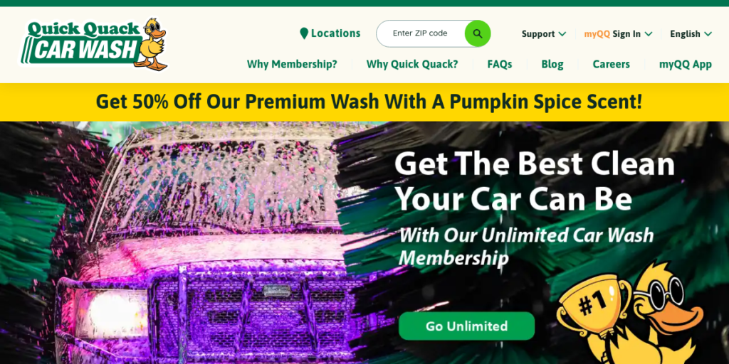Car Wash Website Design 12 Quick Quack Car Wash