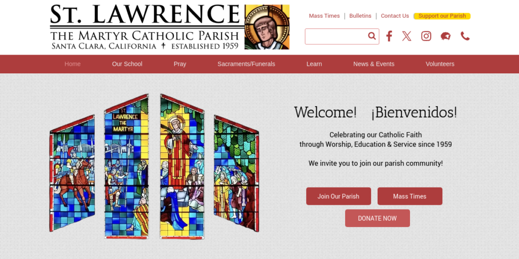 Catholic Church Website Design 22 Saint Lawrence