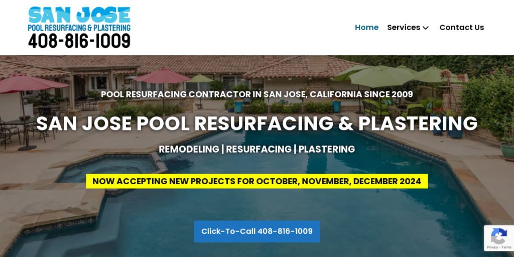 Swimming Pool Contractor Website Design 24 San Jose Pool Resurfacing