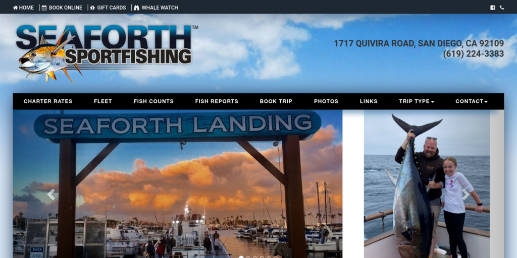 Fishing Charter Web Design 24 Seaforth Landing