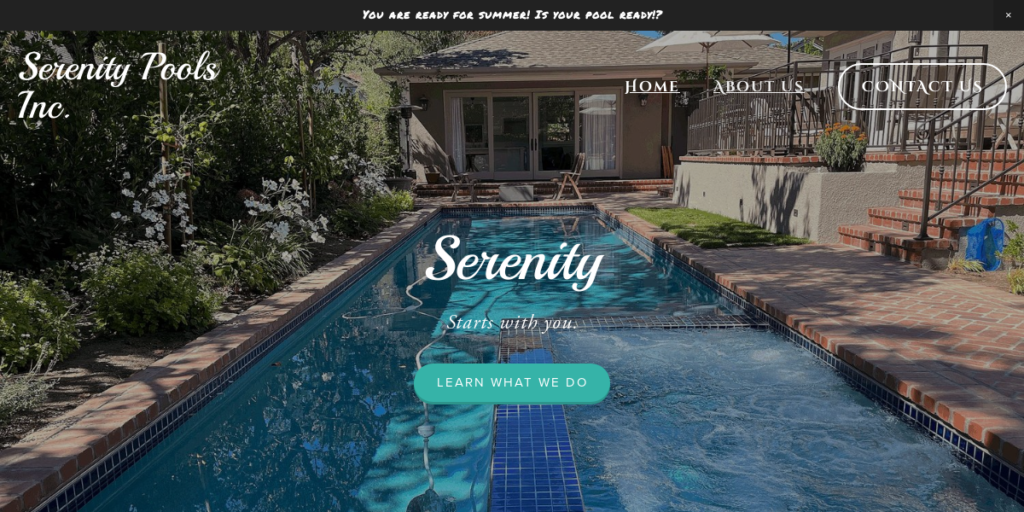 Swimming Pool Contractor Website Design 25 Serenity Pools