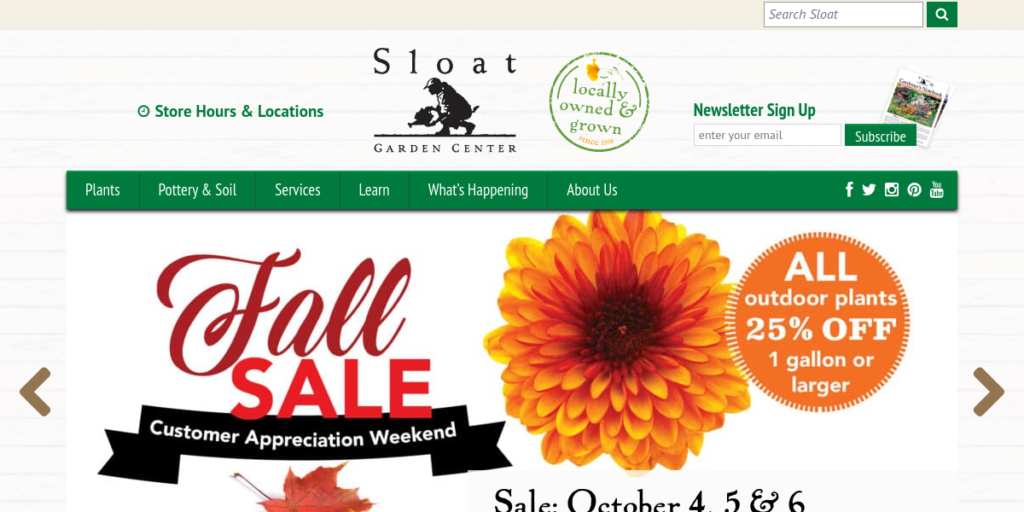 Garden Center Website Design 10 Sloat Gardens