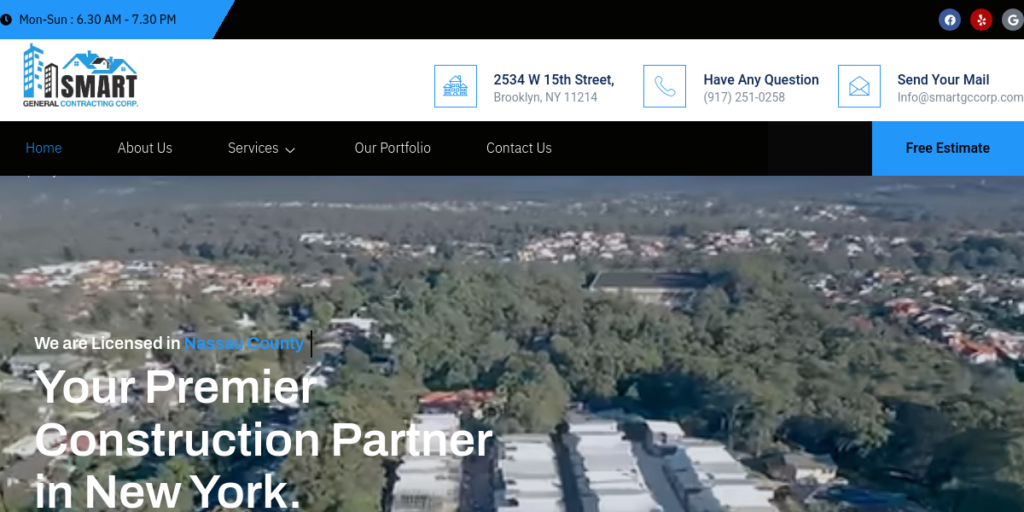 General Contractor Website Design 42 Smart GC corp