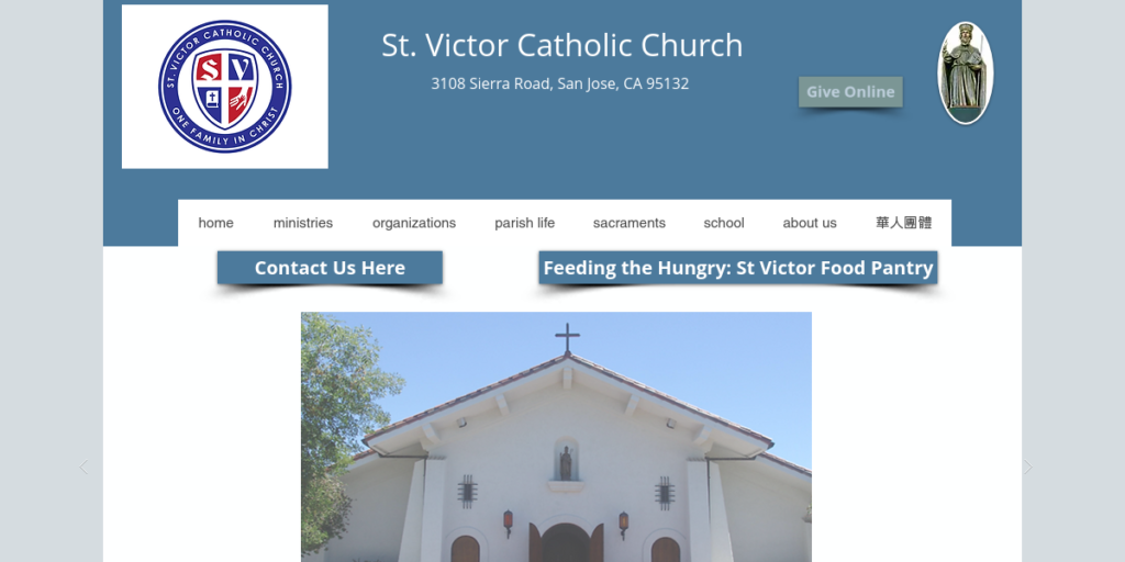 Catholic Church Website Design 18 St Victor Church