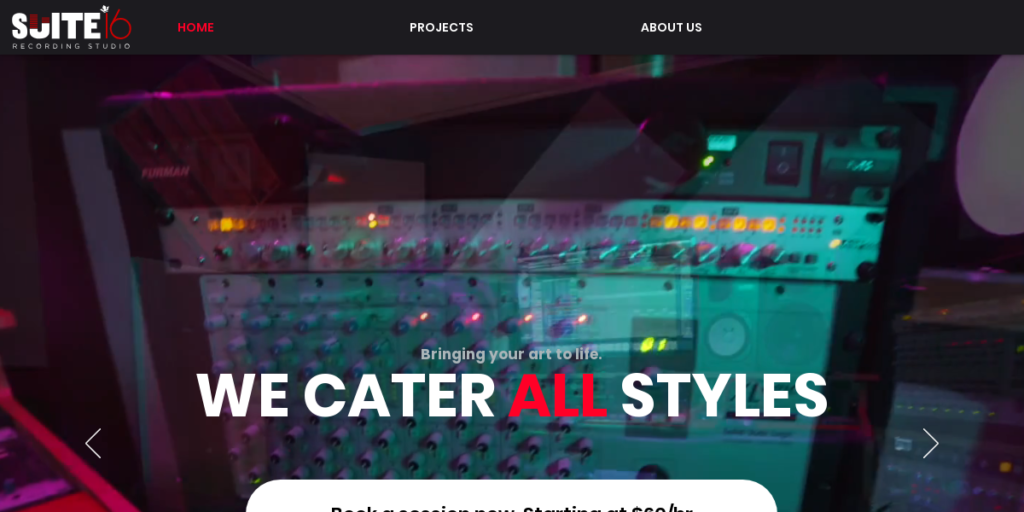 Recording Studio Website Design 9 Suite 16 Recording Studio