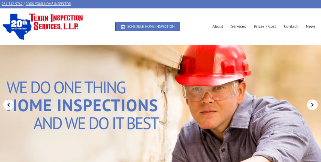 Home inspector Website Design 11 Texan inspection