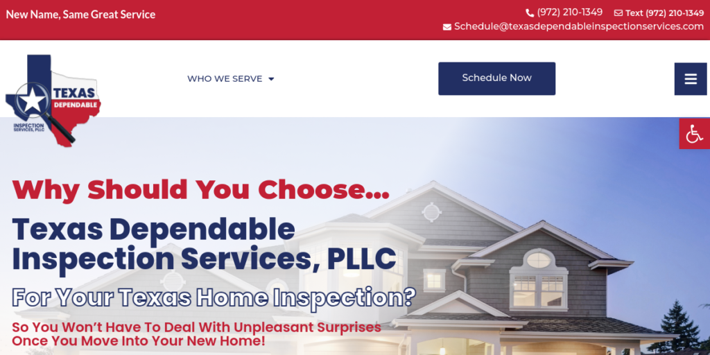 Home inspector Website Design 4 Texas Dependable inspection Services