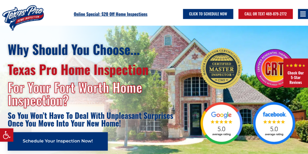 Home inspector Website Design 2 Texas Pro Home Inspection