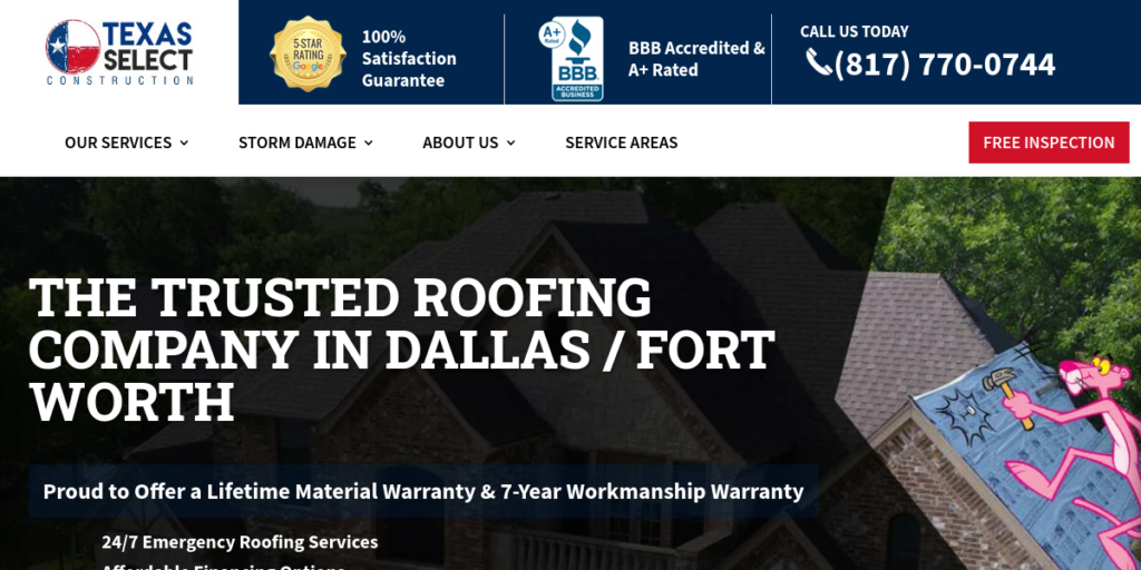 General Contractor Website Design 33 Texas Select Construction