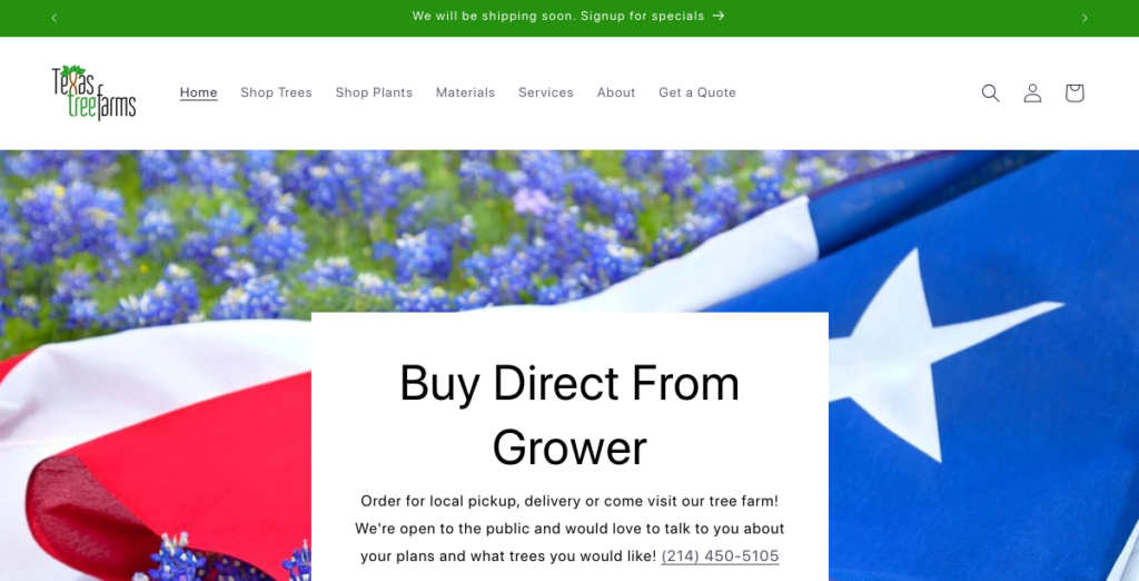 Plant Nursery Website Design 17 Texas Tree Farms
