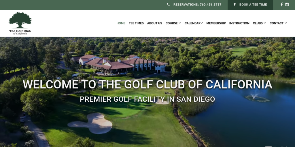 Golf Course Website Design 3 The Golf Club of California
