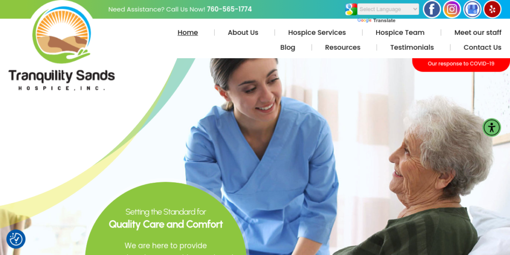 Hospice Website Design 12 Tran Quility Sands Hospice
