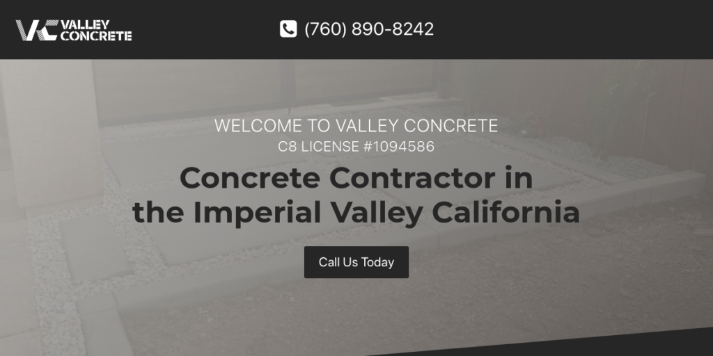Concrete Contractor Website Design 32 Valley Concrete CA