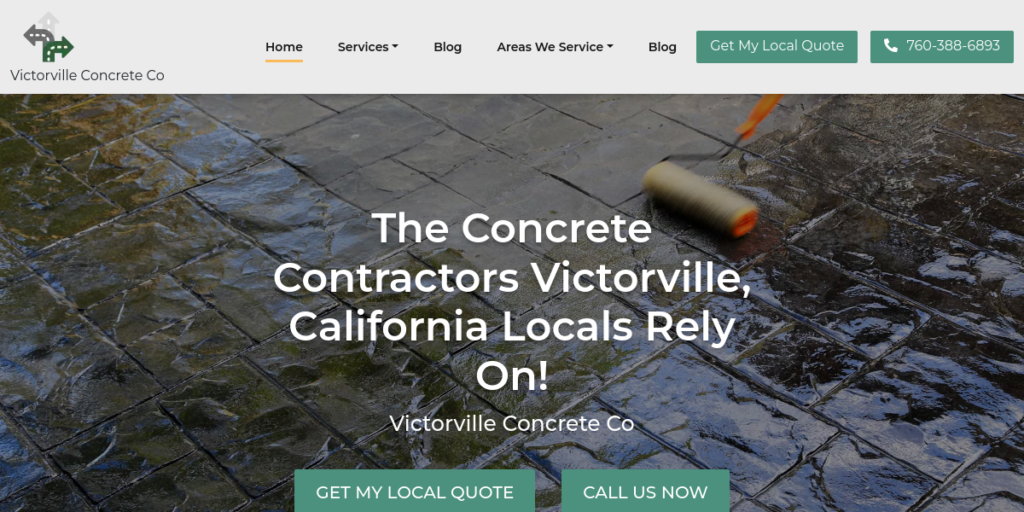 Concrete Contractor Website Design 28 Victorville Concrete