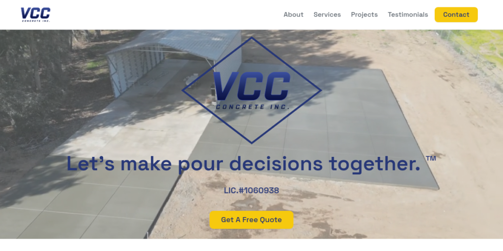 Concrete Contractor Website Design 26 Vizcarra Concrete